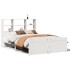 Cama con estantería sin colchón madera maciza blanca 160x200
