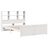 Cama con estantería sin colchón madera maciza blanca 160x200