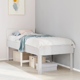 Estructura de cama sin colchón madera de pino blanca 90x200
