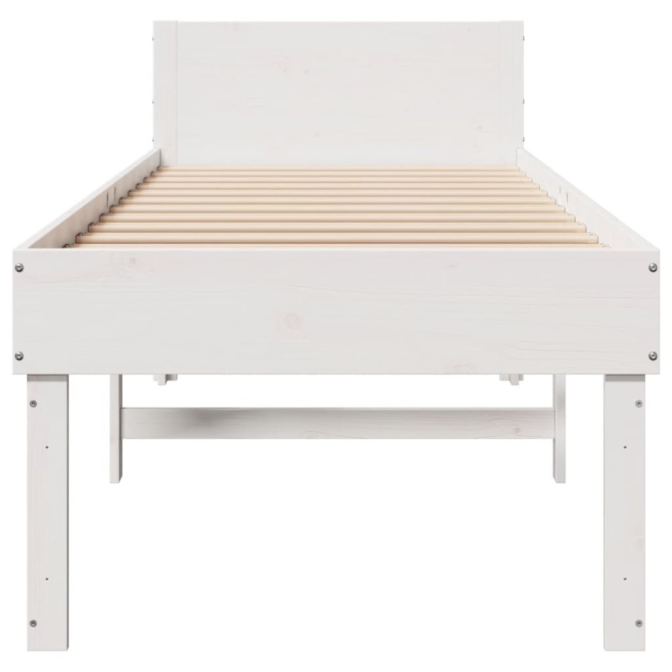 Estructura de cama sin colchón madera de pino blanca 90x200