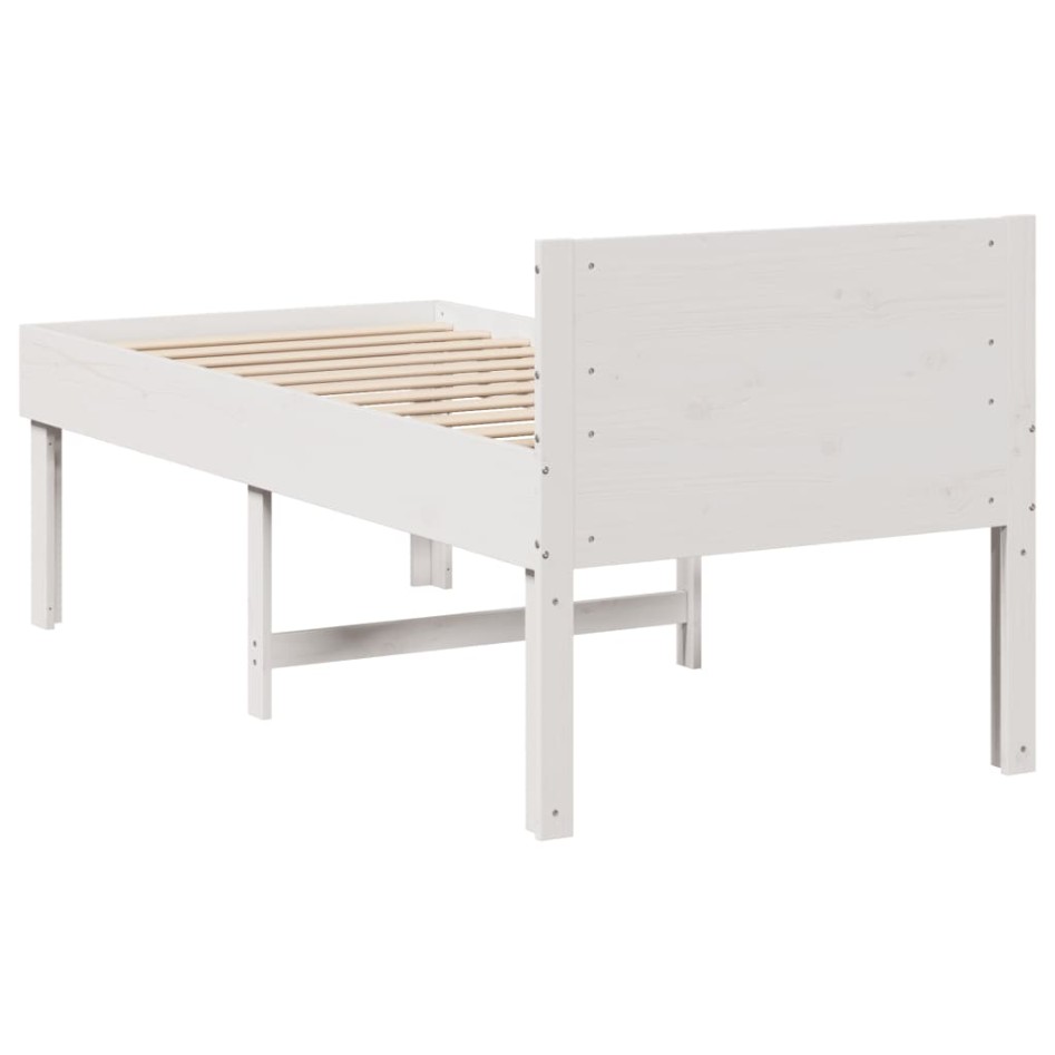 Estructura de cama sin colchón madera de pino blanca 90x200
