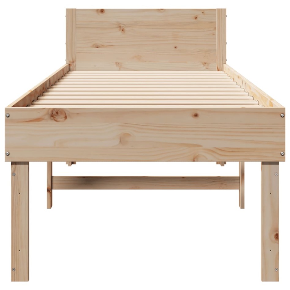Estructura de cama sin colchón madera maciza de pino 80x200