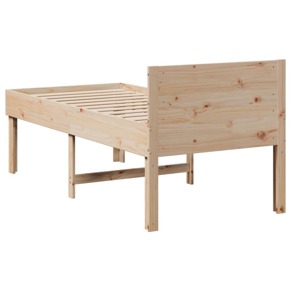 Estructura de cama sin colchón madera maciza de pino 80x200