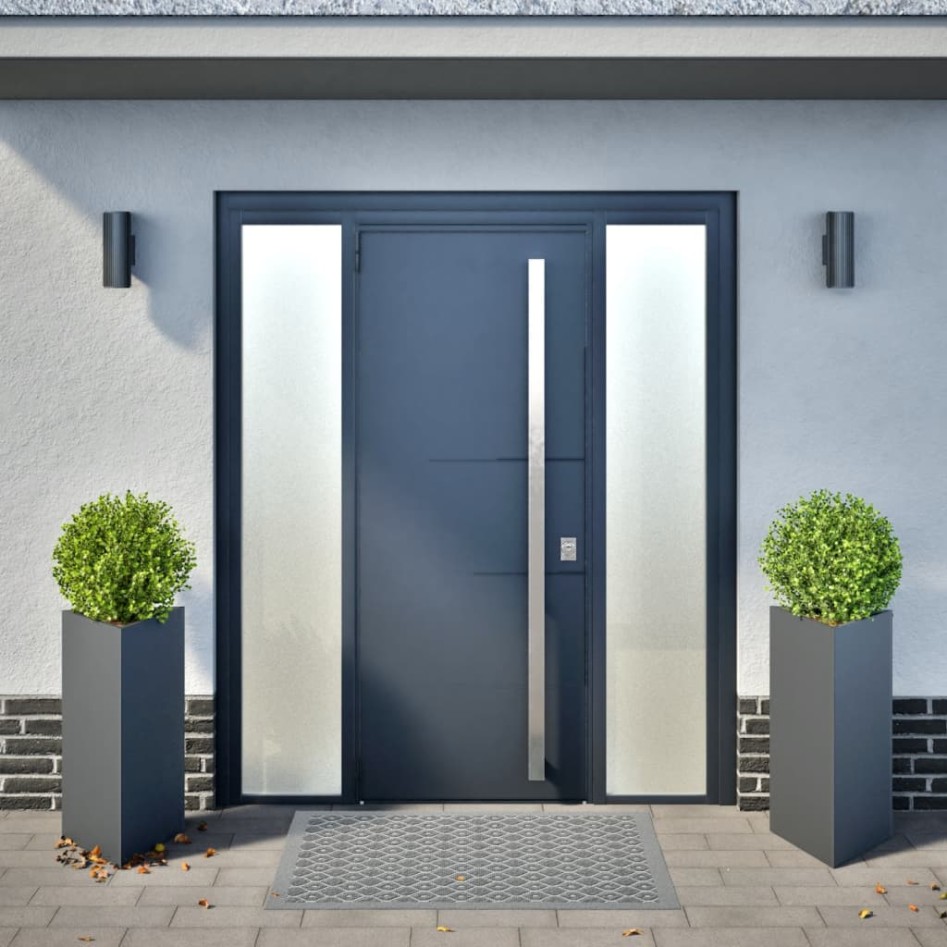 Jardineras 2 uds acero gris antracita 40x34,5x70