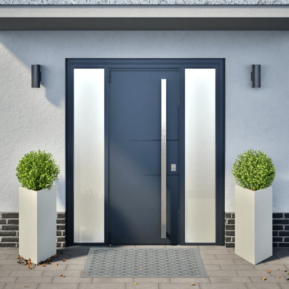 Jardineras triangulares 2 uds acero blanco 40x34,5x70