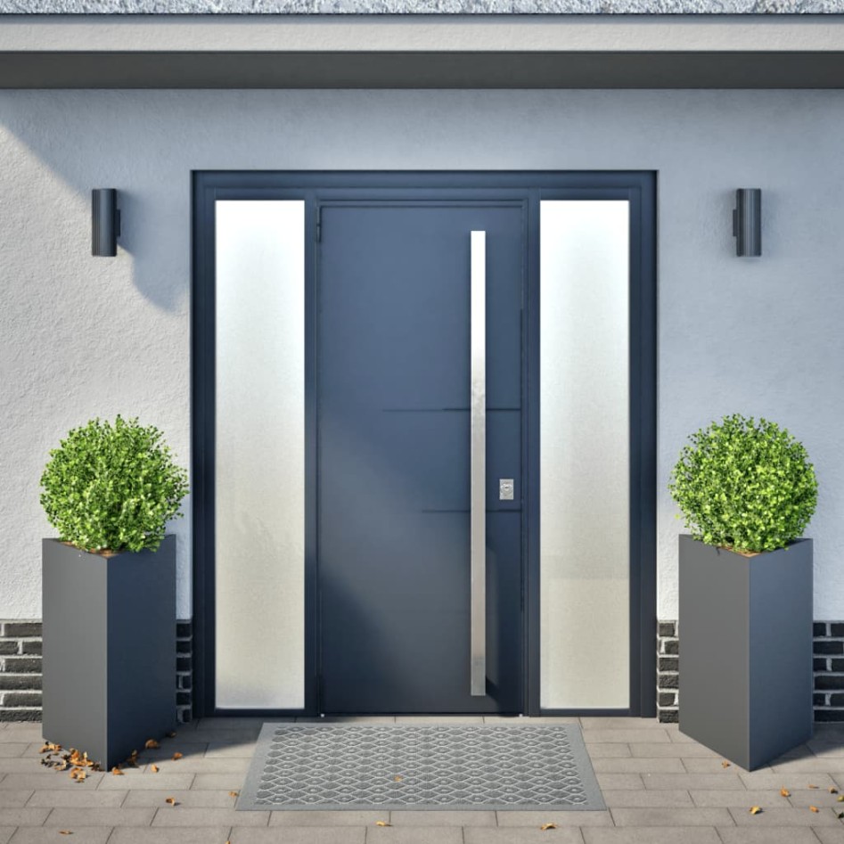 Jardineras 2 uds acero gris antracita 50x43x75