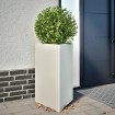 Jardineras triangulares 2 uds acero blanco 50x43x75 cm