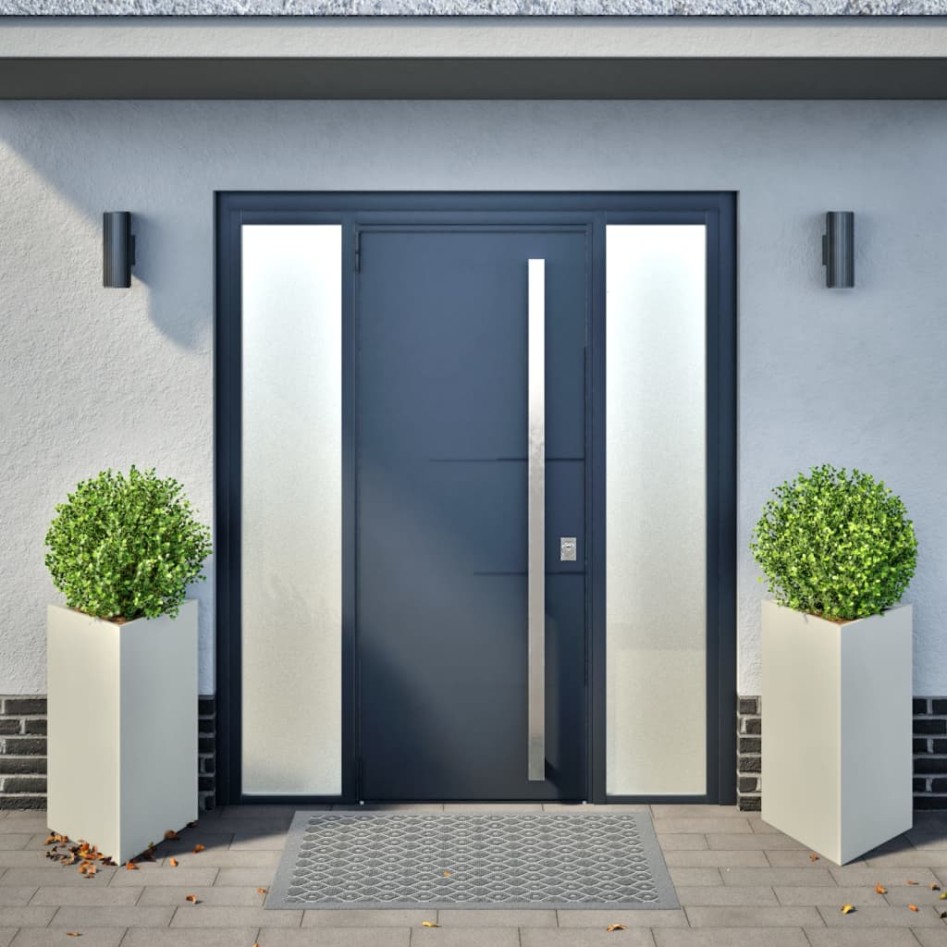 Jardineras triangulares 2 uds acero blanco 50x43x75