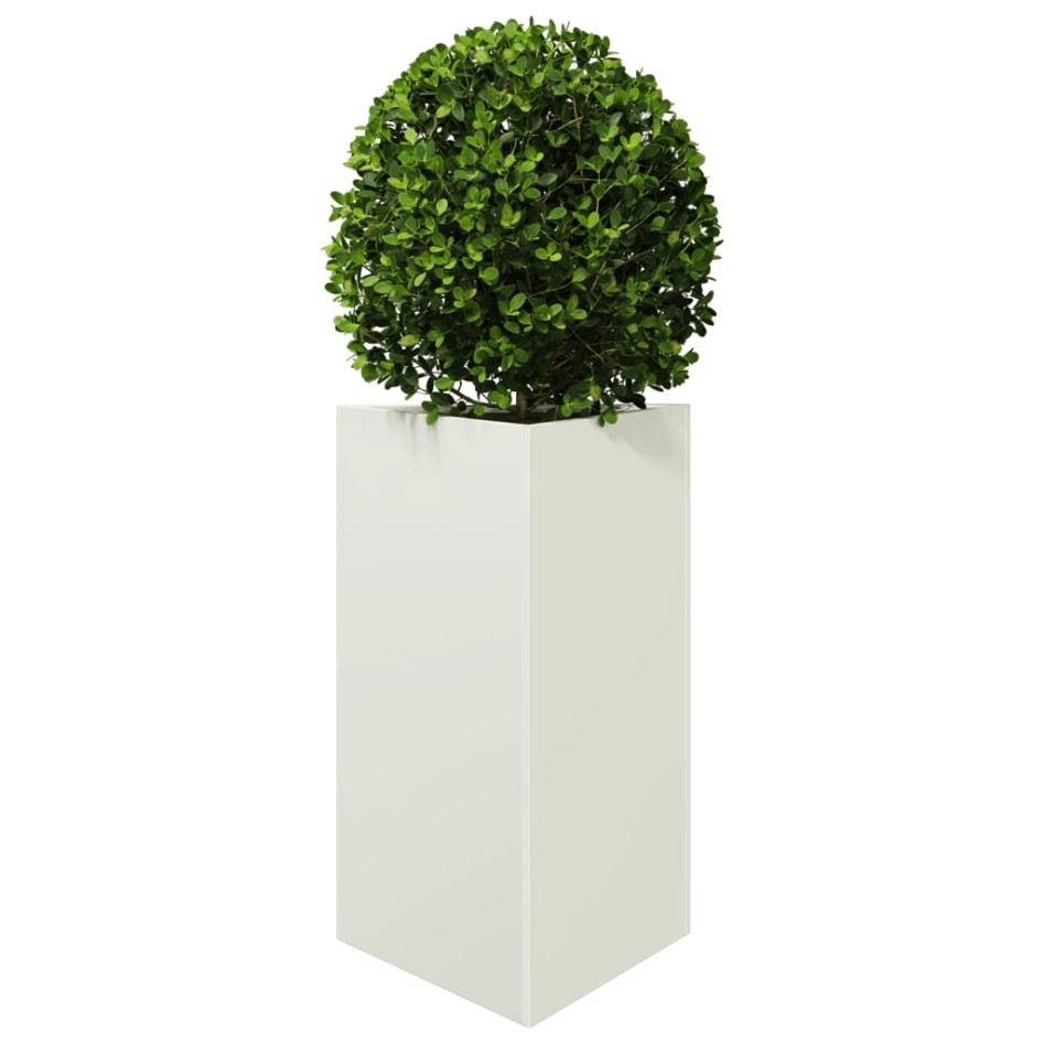 Jardineras triangulares 2 uds acero blanco 50x43x75