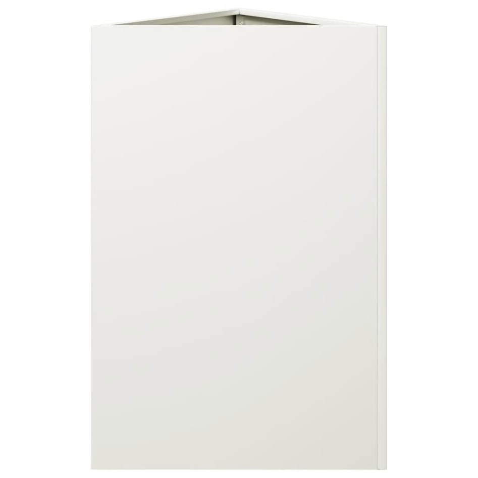 Jardineras triangulares 2 uds acero blanco 50x43x75