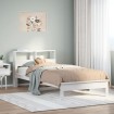 Cama con estantería sin colchón madera maciza blanca 100x200 cm