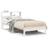 Cama con estantería sin colchón madera maciza blanca 100x200