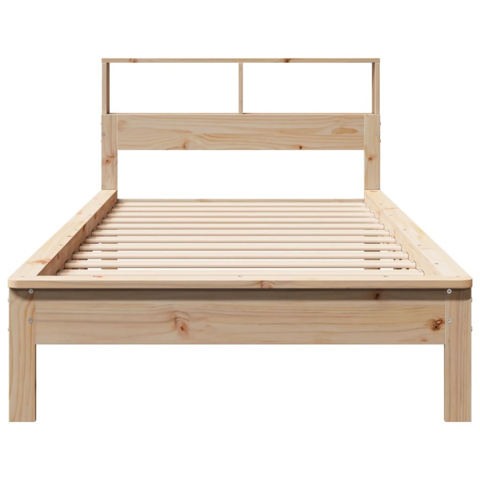 Cama con estantería sin colchón madera maciza de pino 90x190