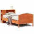 Cama con estantería sin colchón madera maciza marrón 75x190