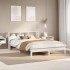 Cama con estantería sin colchón madera maciza blanca 120x190