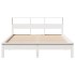 Cama con estantería sin colchón madera maciza blanca 120x190