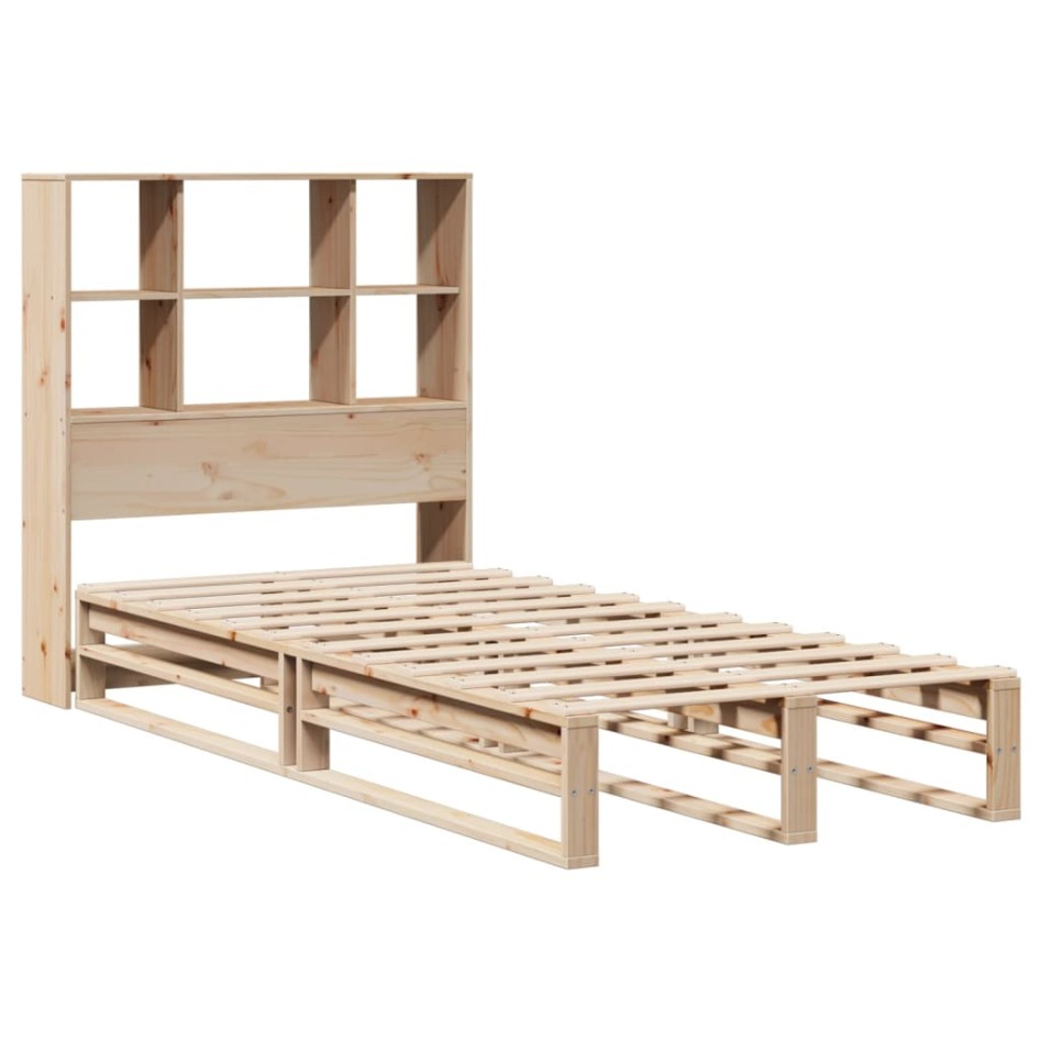 Cama con estantería sin colchón madera maciza 100x200