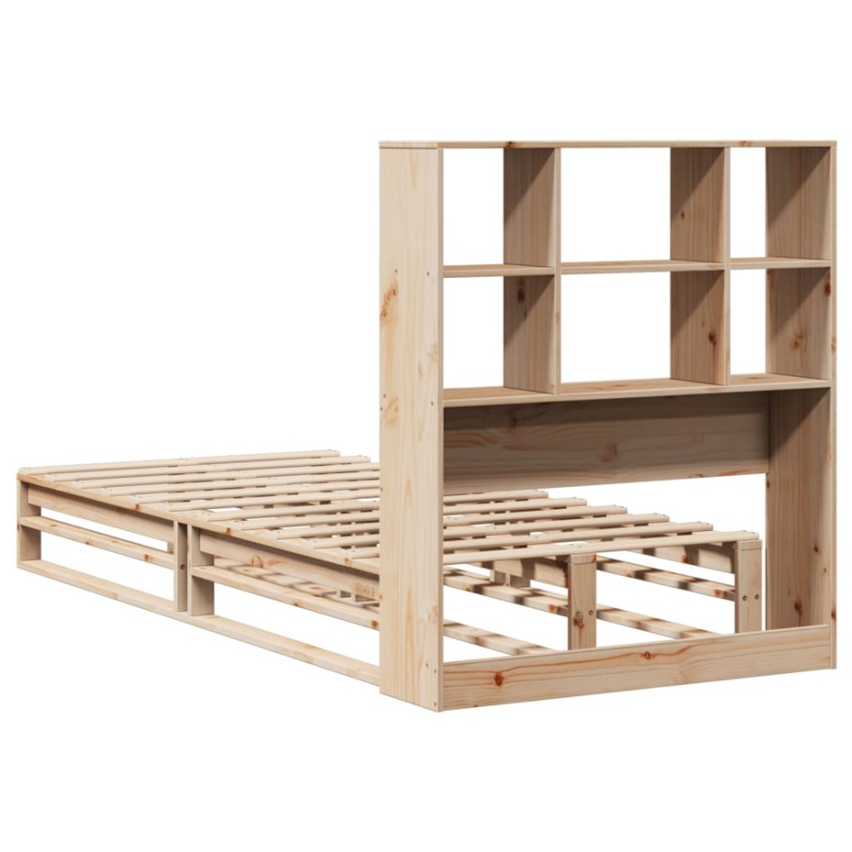 Cama con estantería sin colchón madera maciza 100x200