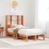 Cama con estantería sin colchón madera maciza marrón 100x200