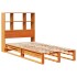 Cama con estantería sin colchón madera maciza marrón 100x200