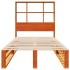 Cama con estantería sin colchón madera maciza marrón 100x200