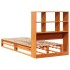 Cama con estantería sin colchón madera maciza marrón 100x200