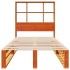 Cama con estantería sin colchón madera maciza marrón 75x190