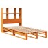 Cama con estantería sin colchón madera maciza marrón 90x190