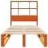 Cama con estantería sin colchón madera maciza marrón 90x190
