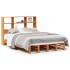 Cama con estantería sin colchón madera maciza marrón 140x190