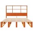Cama con estantería sin colchón madera maciza marrón 140x190