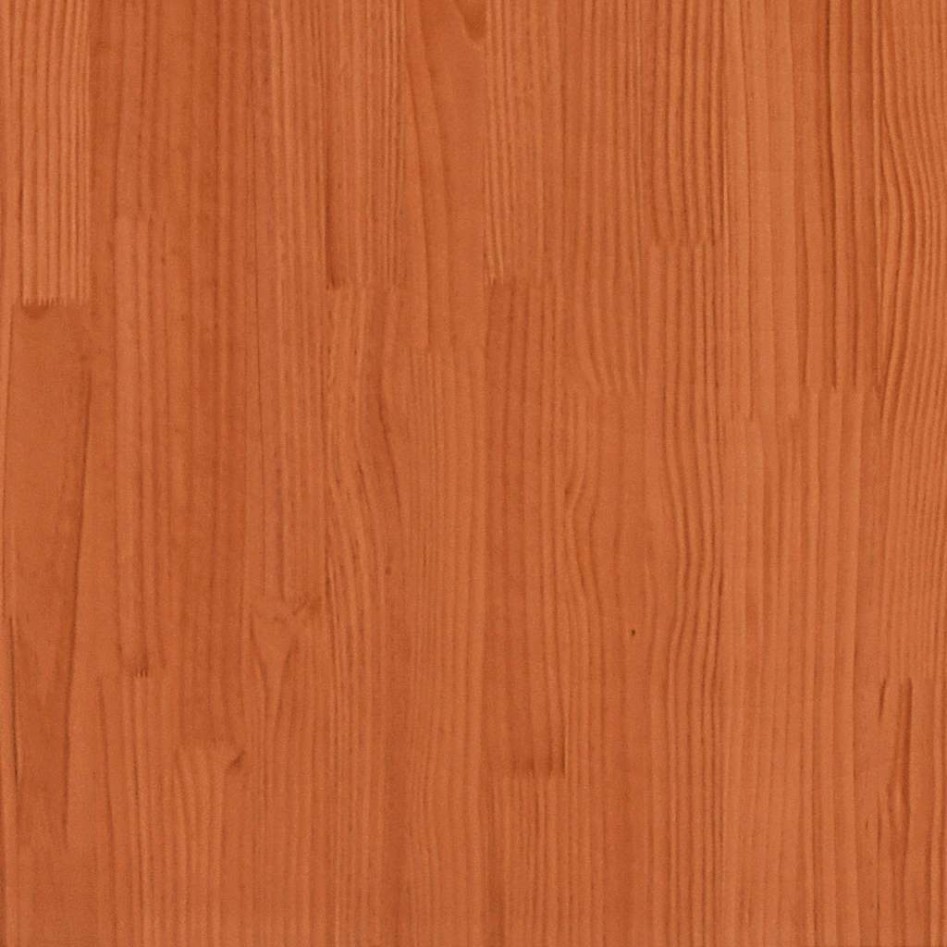 Cama con estantería sin colchón madera maciza marrón 140x190