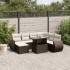 Set sofás de jardín 8 piezas y cojines ratán sintético