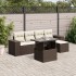 Set sofás de jardín 6 piezas y cojines ratán sintético