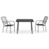 Juego de comedor de jardín 3 piezas acero gris