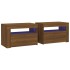 Mesitas de noche con LED 2 uds marrón roble 60x35x40