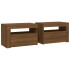 Mesitas de noche con LED 2 uds marrón roble 60x35x40