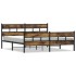 Estructura de cama sin colchón metal roble ahumado 200x200