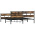 Estructura de cama sin colchón metal roble ahumado 200x200