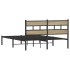 Estructura de cama sin colchón metal roble Sonoma 160x200