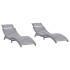 Tumbonas 2 unidades madera maciza acacia gris 184x55x64
