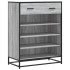 Zapatero madera de ingeniería y metal gris Sonoma 75x38x97,5