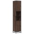 Armario de baño madera y metal marrón roble 35x37,5x188,5