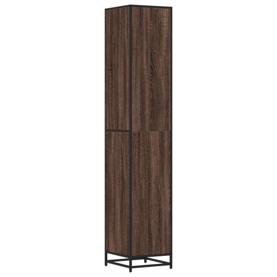 Armario de baño madera y metal marrón roble 35x37,5x188,5