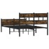 Estructura de cama sin colchón madera roble ahumado 120x200