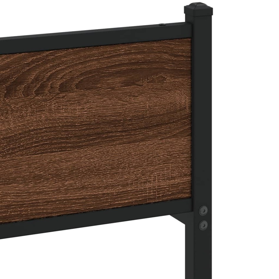 Estructura de cama sin colchón madera marrón roble 150x200