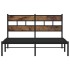 Estructura de cama sin colchón metal roble ahumado 160x200