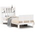 Cama con estantería sin colchón madera maciza blanca 100x200