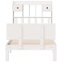 Cama con estantería sin colchón madera maciza blanca 100x200