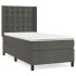 Cama box spring con colchón terciopelo gris oscuro 80x200
